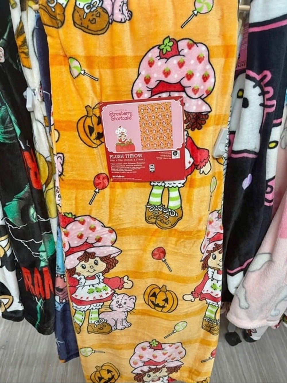 Strawberry shortcake Halloween blanket throw